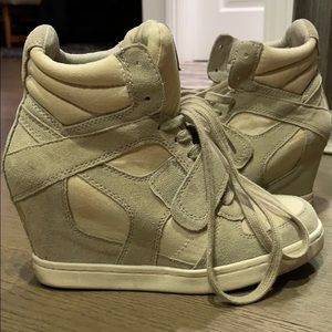 Ash Grey Wedge Sneakers
